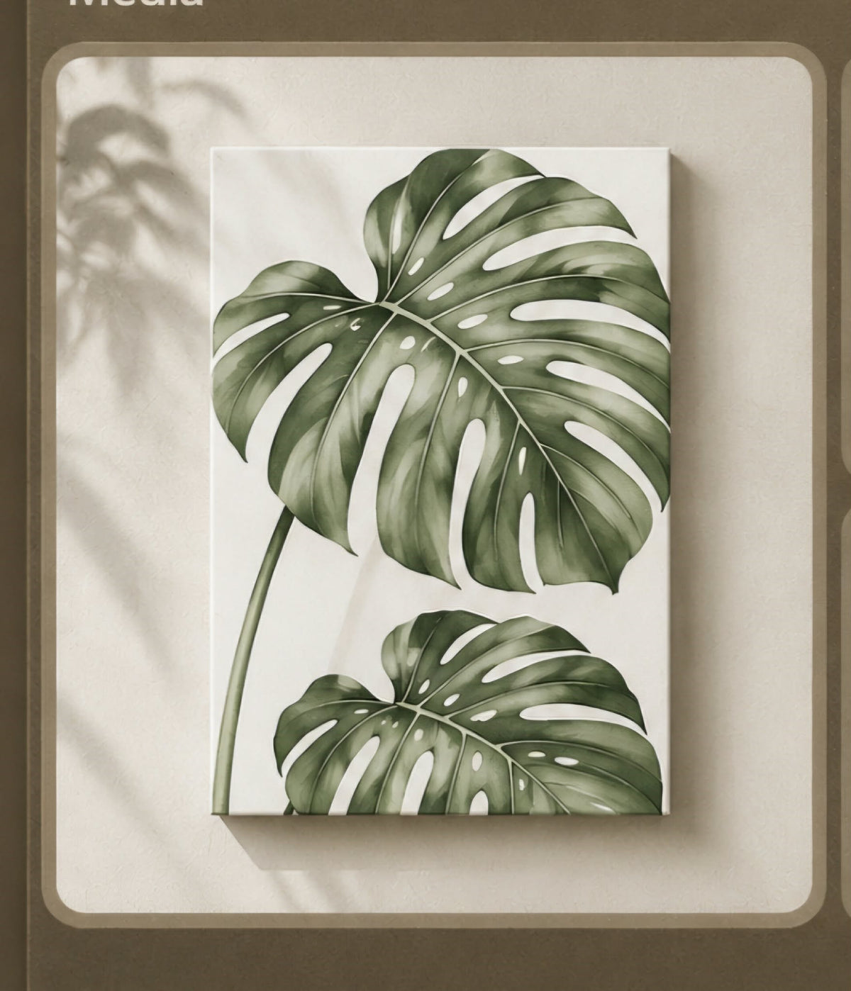 Home Decor Green Plant Canvas Painting