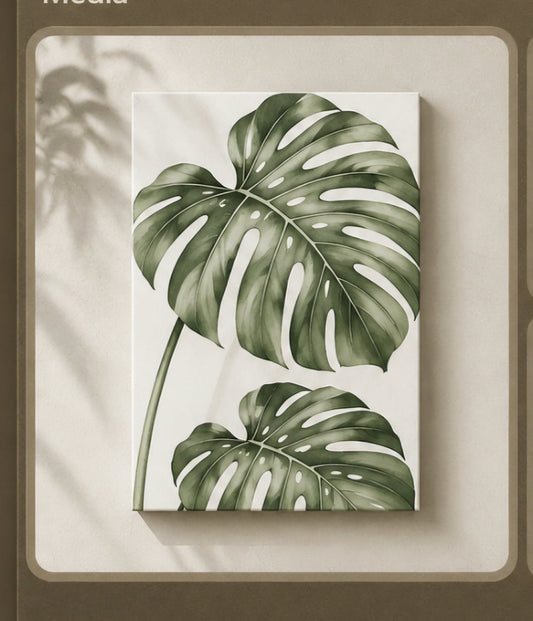 Home Decor Green Plant Canvas Painting